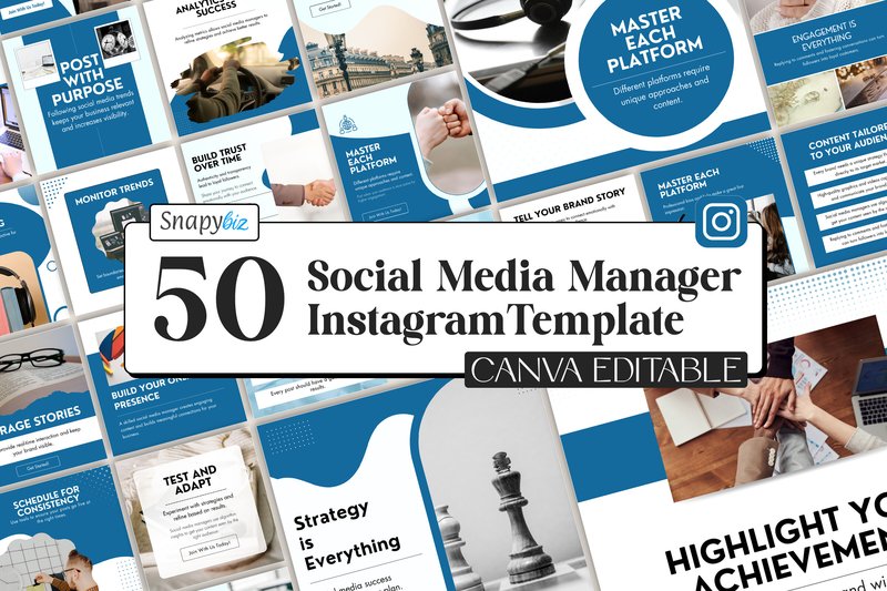 Social Media Manager Canva IG Templates (by SnapyBiz)