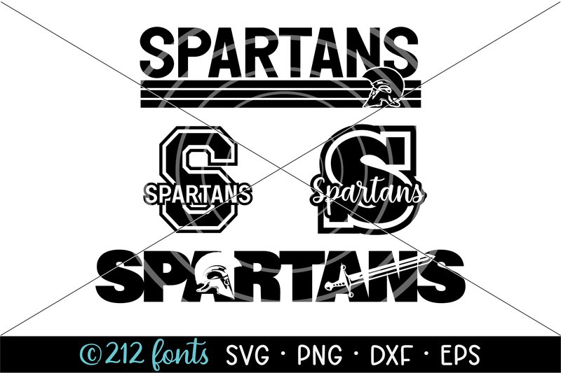 Spartans Mascot School Sports Team SVGs (by 212 Fonts)
