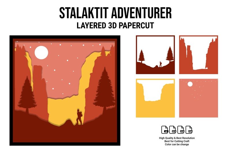 Stalaktit Campers Adventure and Rock 3D (by simplecraftvector)