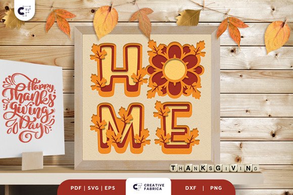 Sunflower HOME 3D Paper Cut SVG (by 3D SVG Crafts)