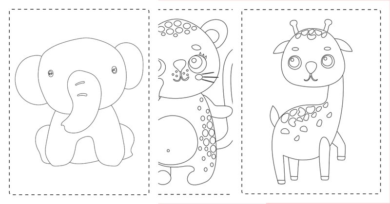 Sweet Animals Coloring Pages for Kids Bundle (by Adobe Master)
