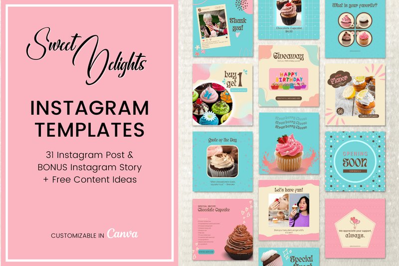 Sweet Delights Instagram Templates (by IdeaRish)