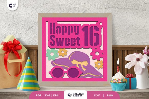 Sweet Sixteen Girl 3D Layered Paper Cut (by 3D SVG Crafts)