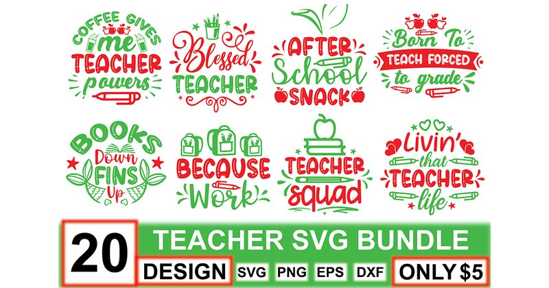 Teacher SVG Bundle (by crafthome)