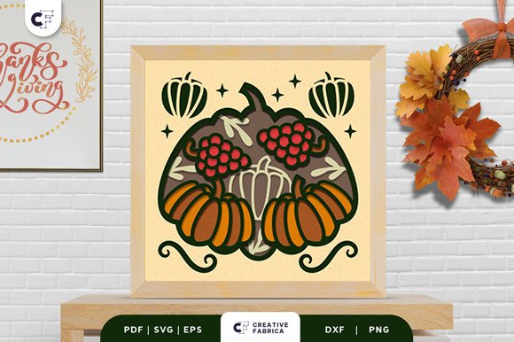 Thanksgiving Pumpkin 3D Shadow Box (by 3D SVG Crafts)