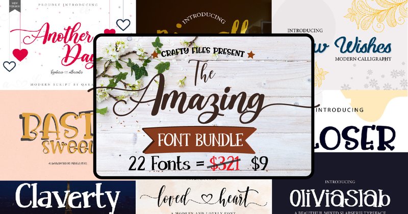 The Amazing Fonts Bundle (by Crafty Files)
