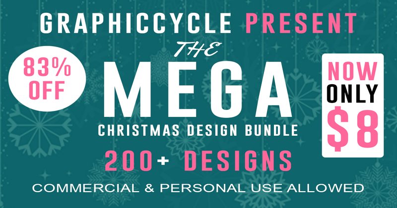 The Mega Christmas SVG Design Bundle (by Graphiccycle)