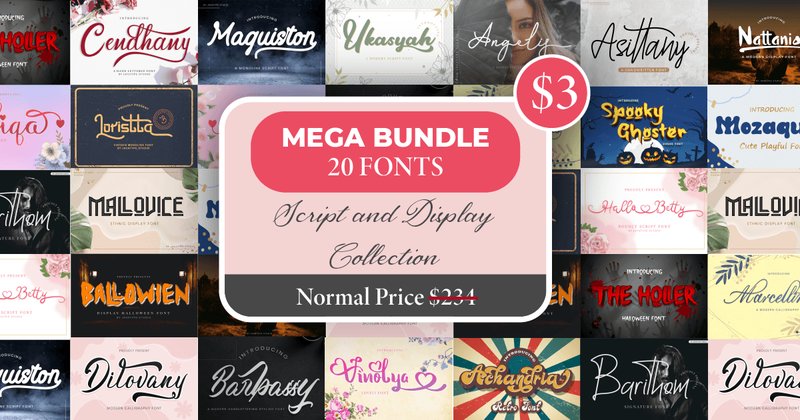 The Script and Display Font Bundle (by javatypestd)