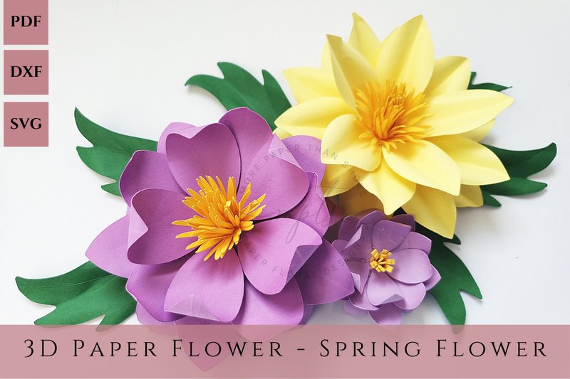 The Spring Flower - 3D Paper Flower (by More Paper Than Shoes)