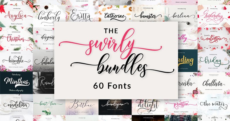 The Swirly Fonts Bundle (by Amarlettering)