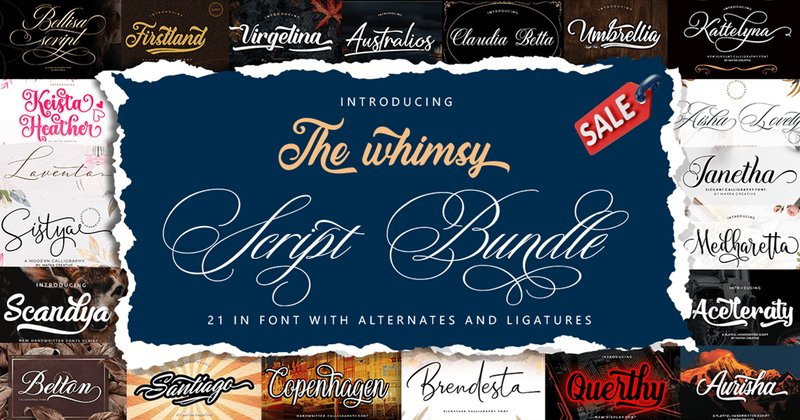 The Whimsy Script Font Bundle (by Matra Creative)