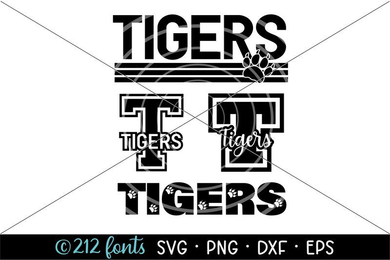 Tigers Mascot School Sports Team Bundle (by 212 Fonts)