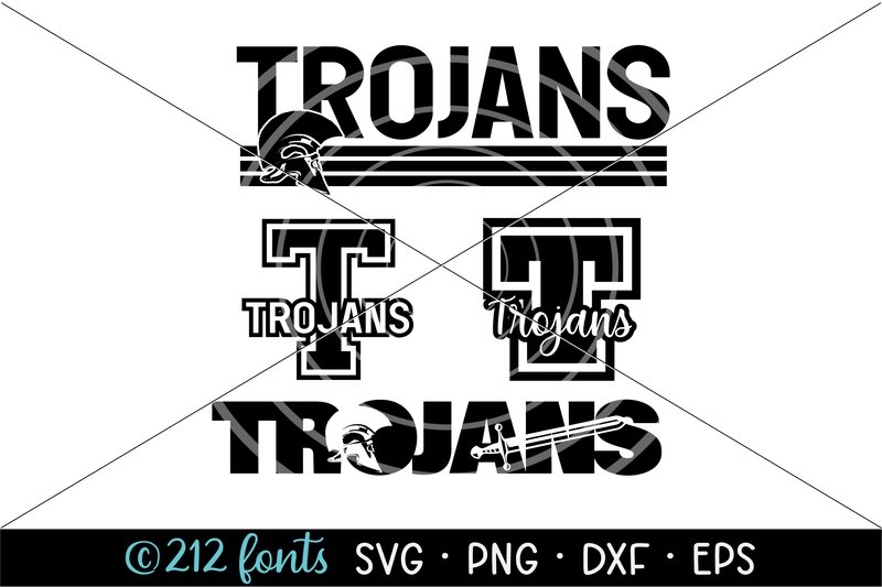 Trojans Mascot School Sports Team Bundle (by 212 Fonts)