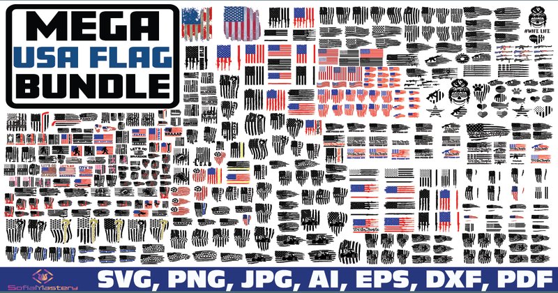 USA Flag Distressed/American Flag SVG (by Sofiamastery)