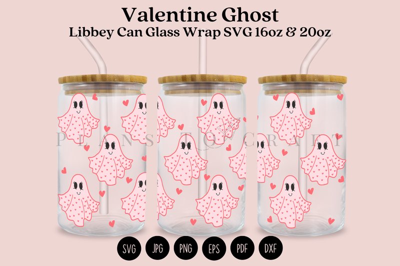 Valentine Ghost Libbey Can Glass Wrap (by planstocraft)