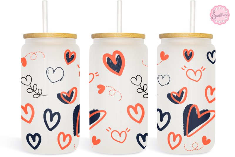 Valentine Heart 16oz Libbey Glass Wrap (by sasikharn)