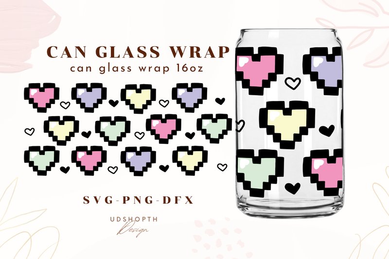 Valentine Hearts Svg Wrap Libbey Glass (by UDShopTHDesign)