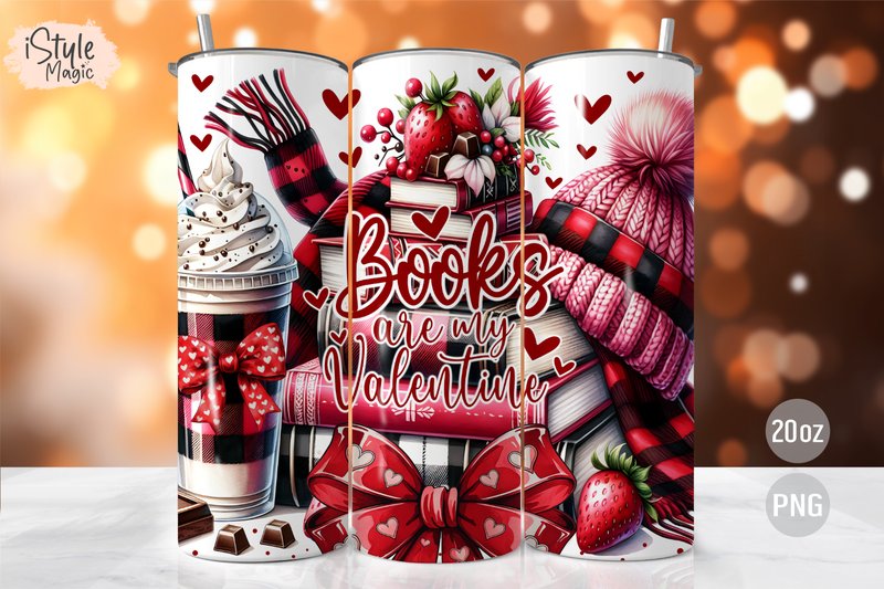 Valentine Tumbler Wrap PNG, Book Lover (by iStyleMagic)