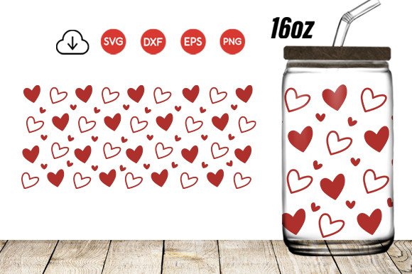 Valentine's Day Libbey Glass Wrap Svg (by Nigel Store)