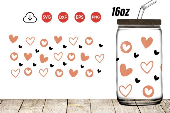 Valentine's Day Libbey Glass Wrap Svg (by Nigel Store)