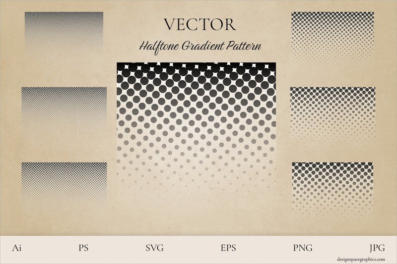 Vector Gradient Halftone Pattern Texture (by designspacegraphics)