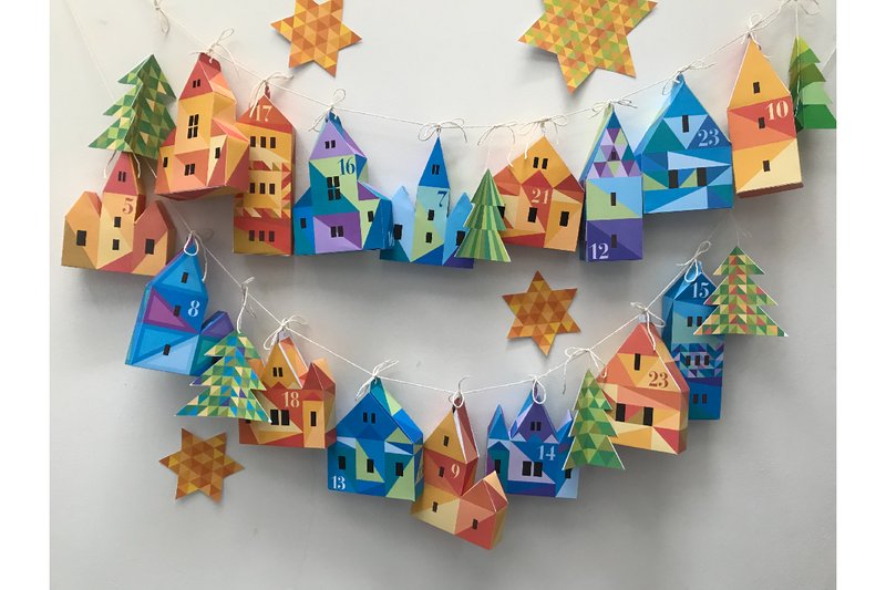 Village Advent Calendar (by 3D SVG Crafts)