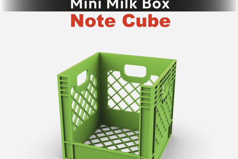 Vintage Mini Milk Crate Note Cube Holder (by Woow Concept)