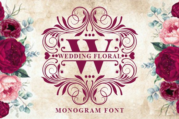 Wedding Floral Monogram (by fontbrand19)