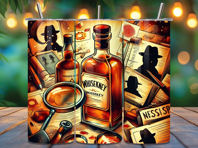 Whiskey Detective Crime Tumbler Wrap (by Lazy Cow)