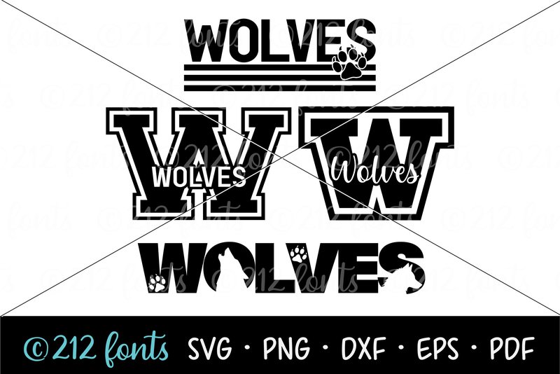 Wolves Mascot School Sports Team Bundle (by 212 Fonts)