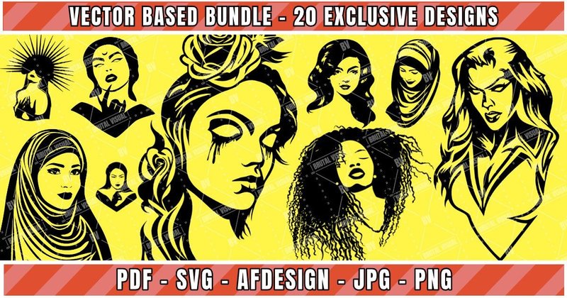 Woman's Faces Bundle Vol. 1 (by Cesar Designs)