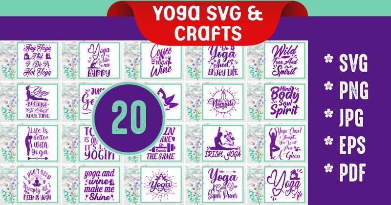 Yoga & Meditation SVG & Crafts Bundle (by sourovdas6263)