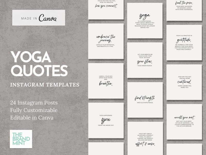Yoga Quotes Instagram Templates (by The Brand Mint)