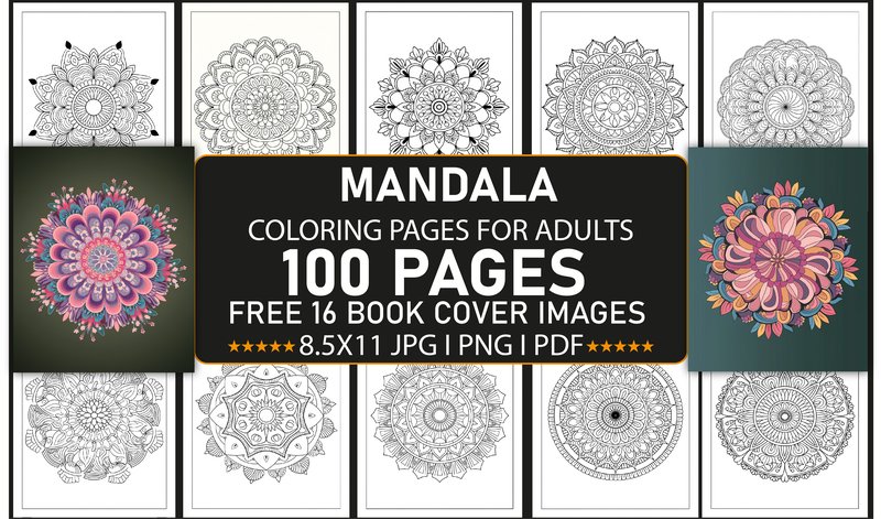 100 Mandala Coloring Pages for Adult (by Creative Design Studio)