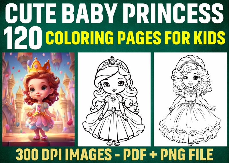 120 Cute Baby Princess Coloring Pages (by ArT DeSiGn)