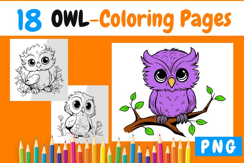 18 Cute Owl Coloring Pages 727 (by SWcreativeWhispers)