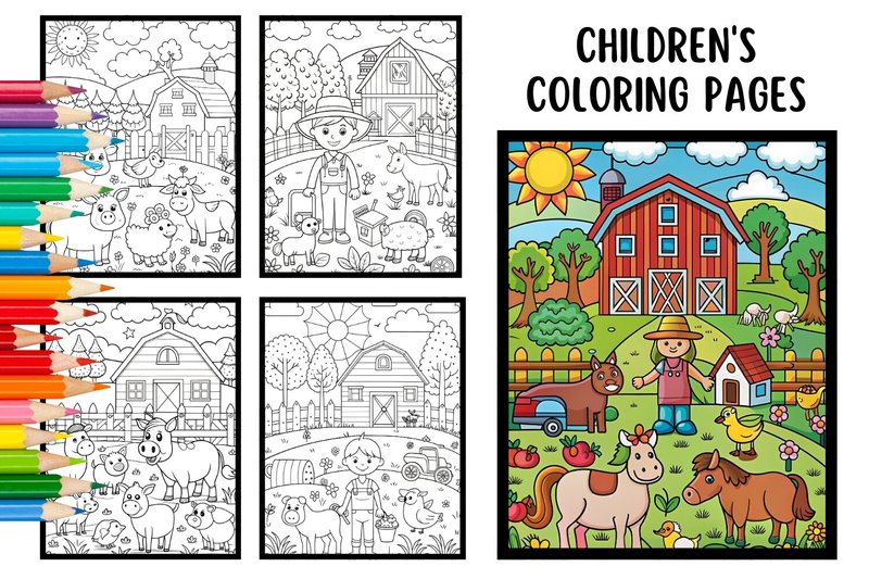 19+ Children's Coloring Pages Books Kids (by ARTSPRIO)