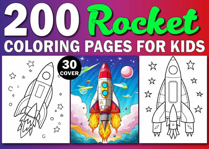 200 Rocket Kids Coloring Pages for - KDP (by Creative Design)
