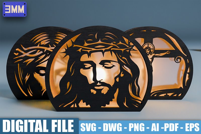 3D Jesus Christ Lantern Laser Cut Files (by CutNestStudio)