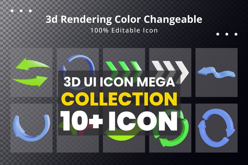 3d Rendering Ui Icon Set (by DesignHill1024)