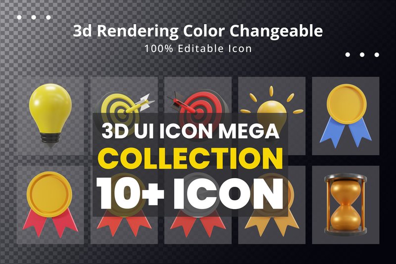3d Website Ui Icon Set (by DesignHill1024)