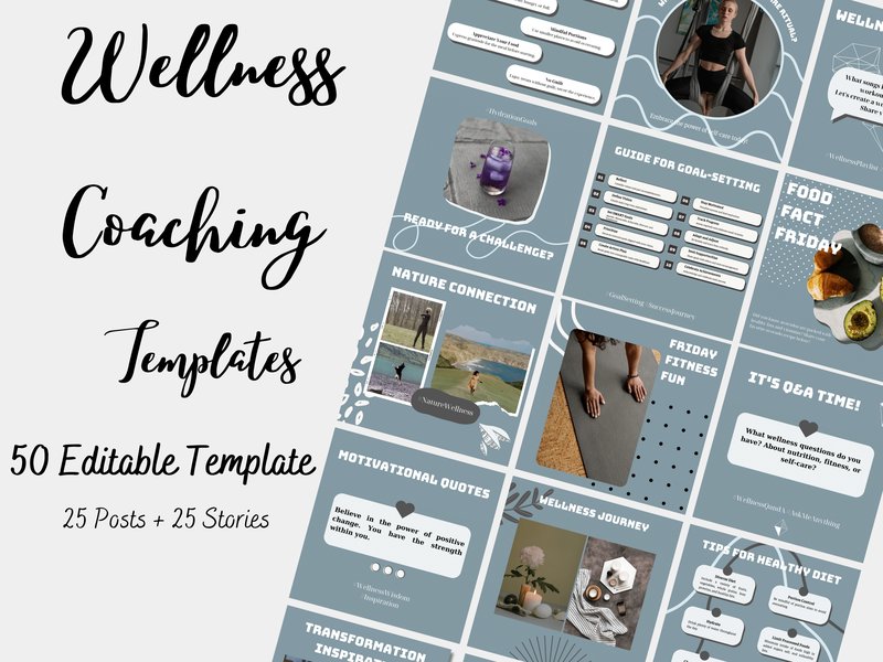 50 Wellness Coaching Canva Template (by iam.ntnq42)
