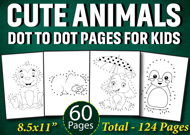 60 Cute Animals Dot to Dot Page for Kids (by ArT DeSiGn)