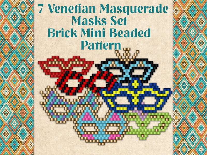 7 Venetian Masquerade Masks Set (by KseniyaOmega)