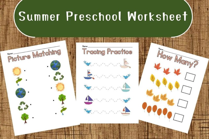 80 Summer Preschool Worksheet (by HubbaDigitals)