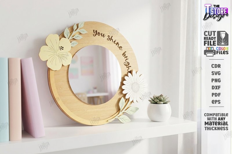 Affirmation Mirror Frame Laser Cut | CNC (by The T Store Design)
