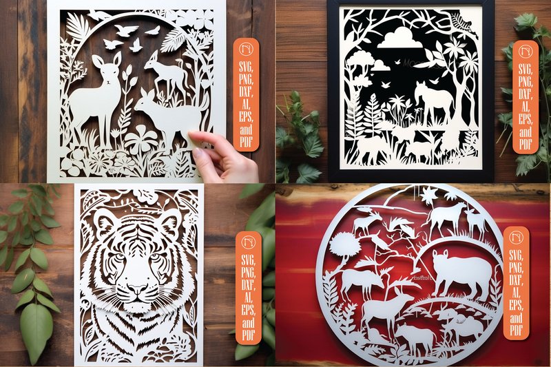 Animal Frame Paper Cut Design Bundle (by NGISED)