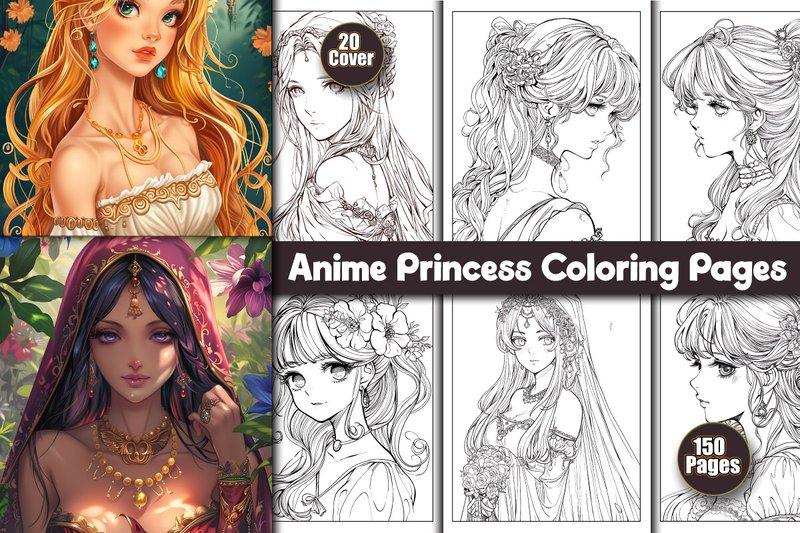 Anime Princess Coloring Pages (by protabsorkar11)