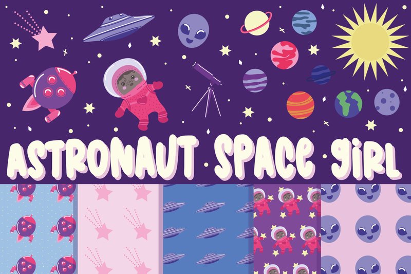 Astronaut Space Girl Set (by Creative Fabrica Crafts)