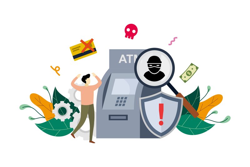 ATM Cyber Crime Design Flat Illustration (by Lartestudio)